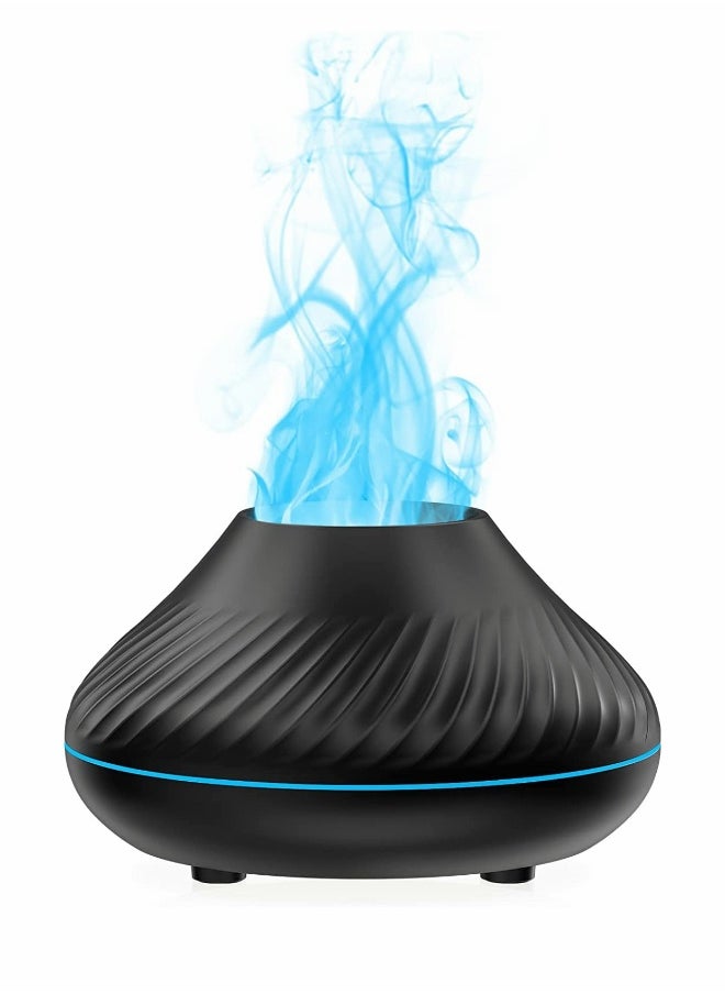 Essential Oil Diffuser Colorful Air Aroma Diffuser Humidifier 130ml Oil Diffuser 7 Flame Color Noiseless Essential Oil Diffuser for Home Office Yoga with Auto Off Protection (8 Hours Black)