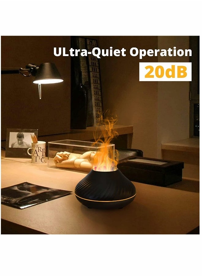 Essential Oil Diffuser Colorful Air Aroma Diffuser Humidifier 130ml Oil Diffuser 7 Flame Color Noiseless Essential Oil Diffuser for Home Office Yoga with Auto Off Protection (8 Hours Black)