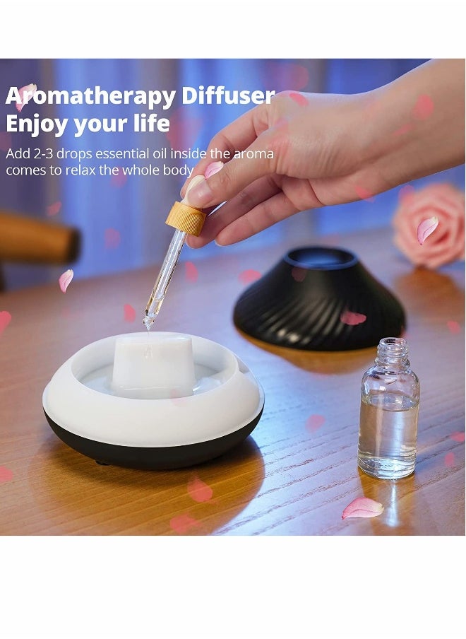 Essential Oil Diffuser Colorful Air Aroma Diffuser Humidifier 130ml Oil Diffuser 7 Flame Color Noiseless Essential Oil Diffuser for Home Office Yoga with Auto Off Protection (8 Hours Black)