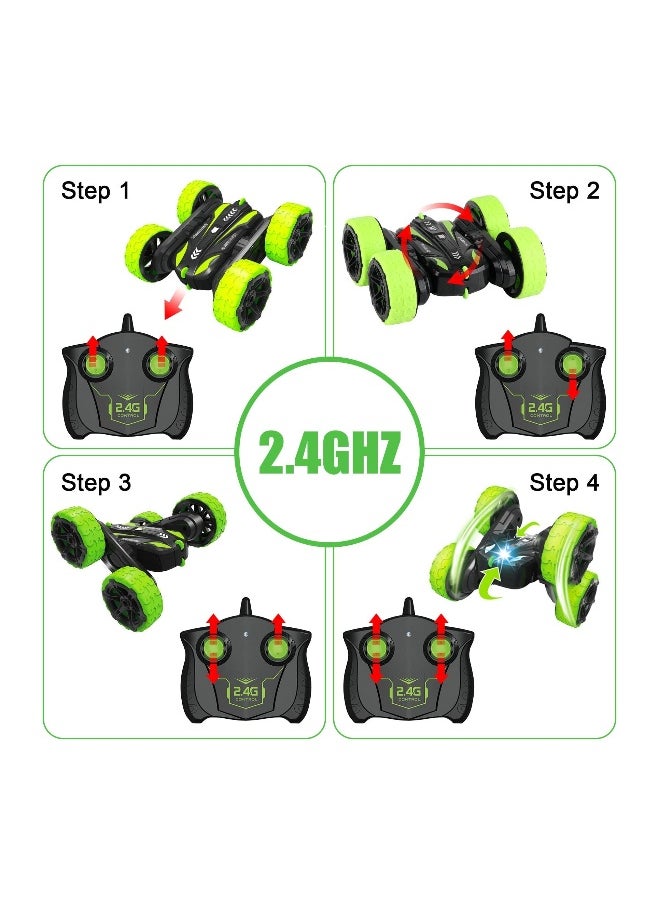 Remote Control Car RC Cars Stunt Car Toy 4WD 2.4Ghz Double Sided 360 Degree Rotating with Headlights Excellent gift on occasions