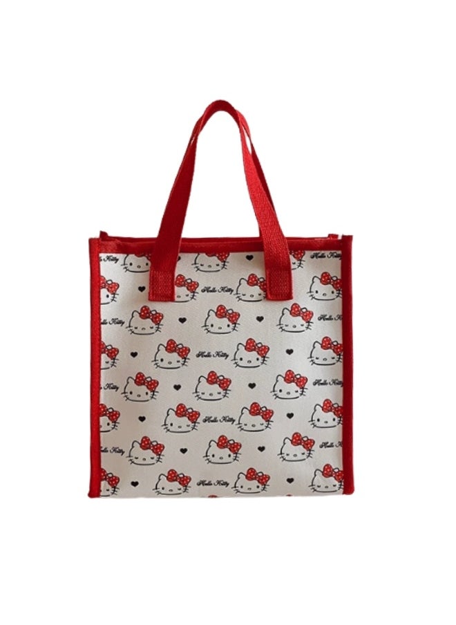 Hello Kitty Tote Bag – Cute Reusable Shopping Handbag with Red Handles, Lightweight & Eco-Friendly