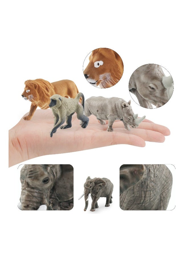 KASTWAVE Wild Animals Toys Set - 9 Piece Realistic Jumbo Wild Zoo Animal Figurines, Durable Plastic African Jungle Animals, Ideal Educational Toy for Kids Ages 3-5, Perfect for Educational Play & Gift