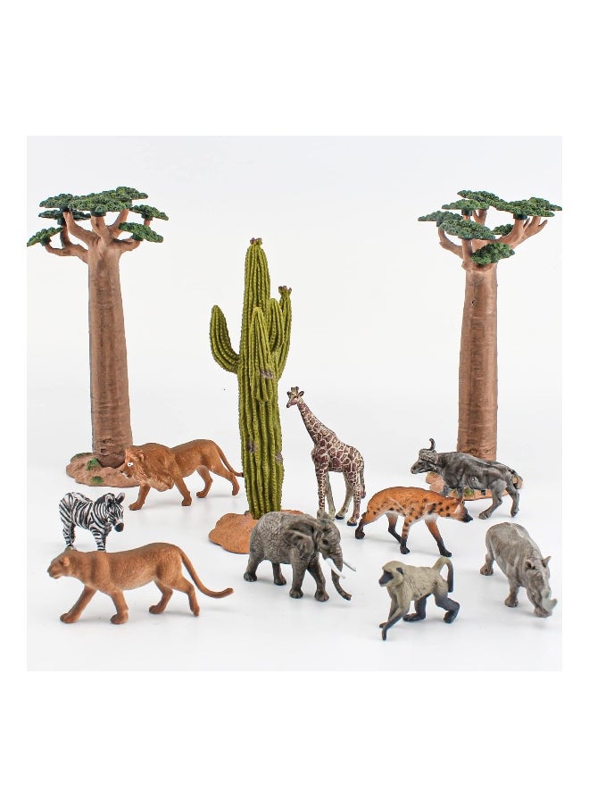 KASTWAVE Wild Animals Toys Set - 9 Piece Realistic Jumbo Wild Zoo Animal Figurines, Durable Plastic African Jungle Animals, Ideal Educational Toy for Kids Ages 3-5, Perfect for Educational Play & Gift