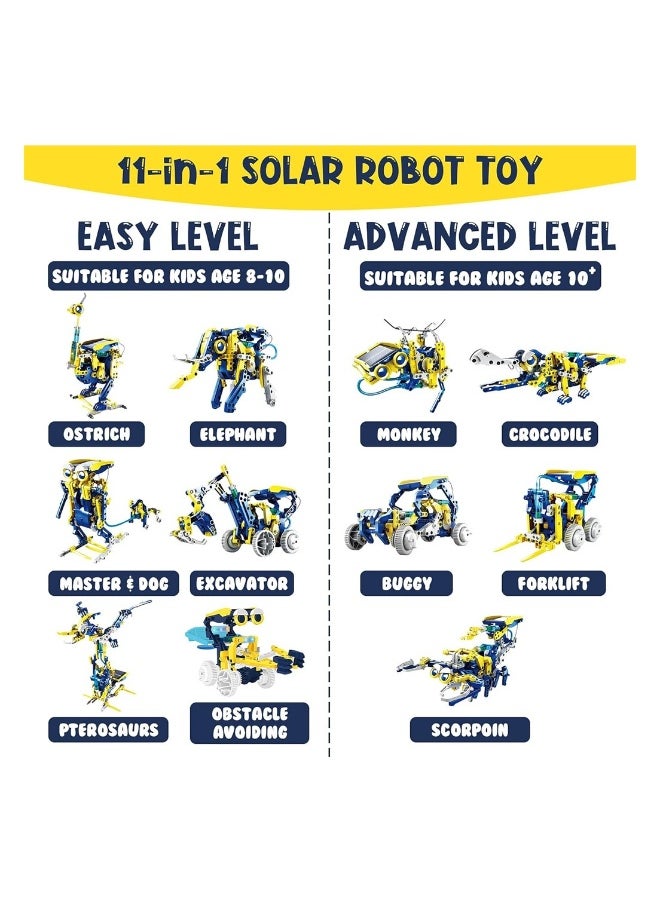 STEM Projects for Kids Ages 8-12 Solor Robot Kits with Unique LED Light Educational Building Toys Science Experiment Kit Gift for Boys 8-12 Years Old