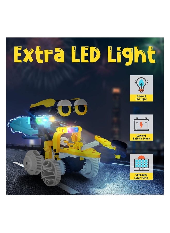 STEM Projects for Kids Ages 8-12 Solor Robot Kits with Unique LED Light Educational Building Toys Science Experiment Kit Gift for Boys 8-12 Years Old
