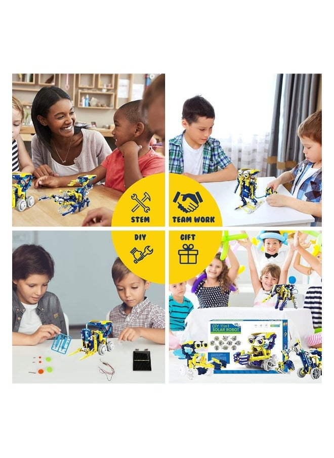 STEM Projects for Kids Ages 8-12 Solor Robot Kits with Unique LED Light Educational Building Toys Science Experiment Kit Gift for Boys 8-12 Years Old