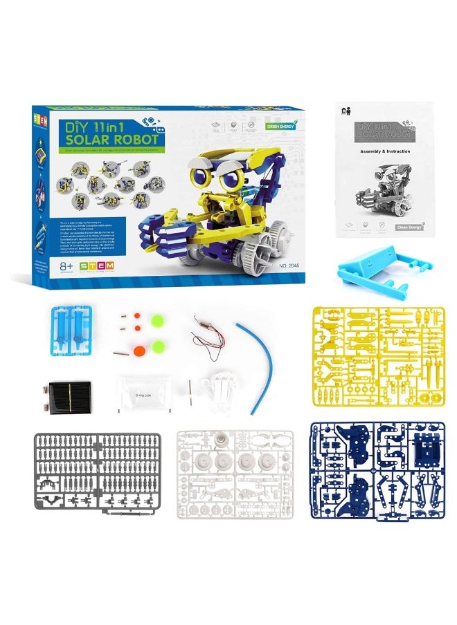 STEM Projects for Kids Ages 8-12 Solor Robot Kits with Unique LED Light Educational Building Toys Science Experiment Kit Gift for Boys 8-12 Years Old
