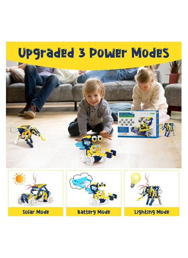 STEM Projects for Kids Ages 8-12 Solor Robot Kits with Unique LED Light Educational Building Toys Science Experiment Kit Gift for Boys 8-12 Years Old