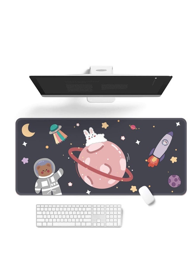 Kawaii Desk Mat, Mouse Pad,Large Gaming Desk Mouse mat Cartoons Keyboard Pad,Laptop Desk Mat for Gaming, Writing, or Home Office Work 32 x 12 in