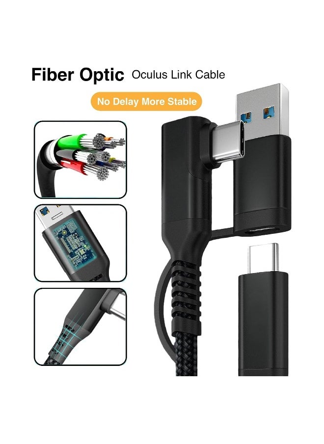 Link Cable for Oculus Quest 2 19 FT SYOSI 2 in 1 High Speed PC Data Transfer Link Cable Fast Charging USB 3.1 Gen2 to USB C Cable for Virtual Reality Headset and PC Gaming Black Woven
