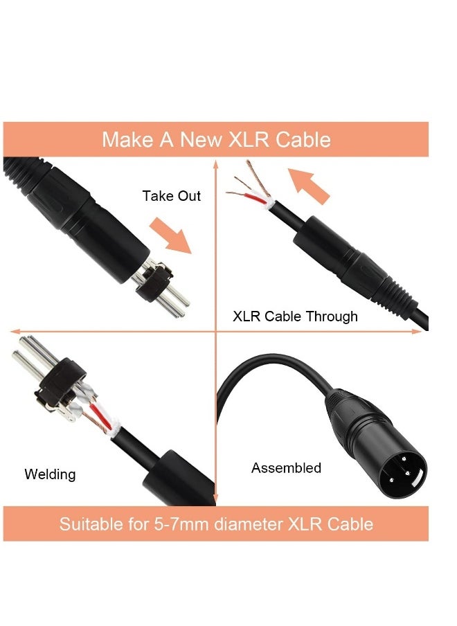 10 PCS XLR Connector, 5 Male and 5 Female XLR Mic Microphone Connector, 3 Pins Ultra-Low Noise Microphone and High Conductivity Audio Socket