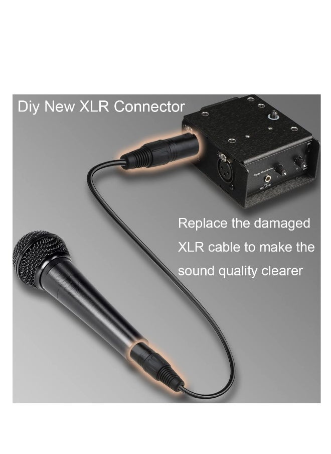 10 PCS XLR Connector, 5 Male and 5 Female XLR Mic Microphone Connector, 3 Pins Ultra-Low Noise Microphone and High Conductivity Audio Socket