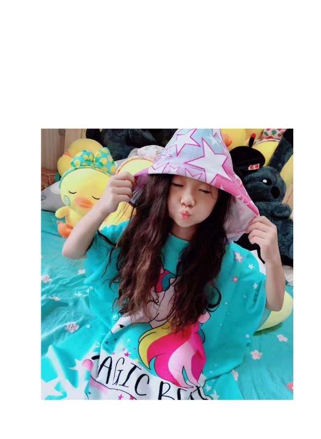 Beach Poncho Larger Hooded Beach Towel, Beach Accessories Essentials, Surf Poncho Changing Towel Robe, Kids Microfiber Bath Towel Cover-up Super Soft Plush, with Hood for Kids for Girls
