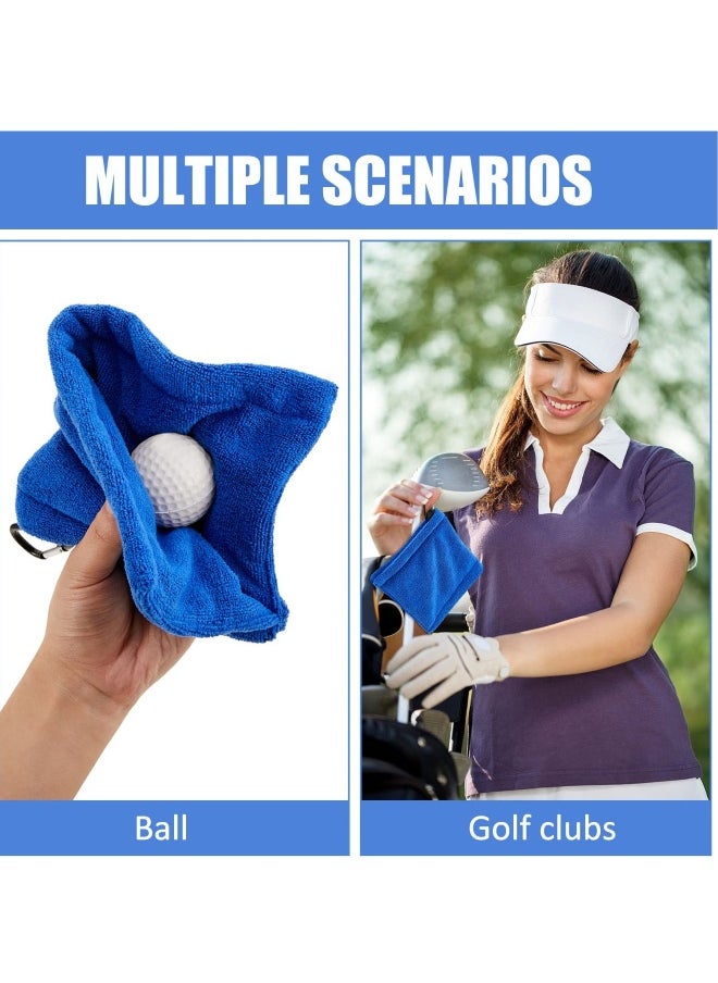Golf Ball Towel 5.5 x 5.5 Inch Small Golf Wet and Dry Golf Towel Pocket Golf Towel with Clip Ball Towel Golf Ball Towel for Golf Course Exercise Towel