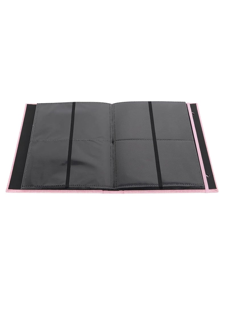 ZIKKON Mini Photo Album 208 Vertical Photos Natural Linen Cover Front Window Photo Album 2x3 Compatible with Fujifilm Instax Mini Film 7s 8 9 11 Polaroid 300 HP Sprocket Kpop PhotocardsPink