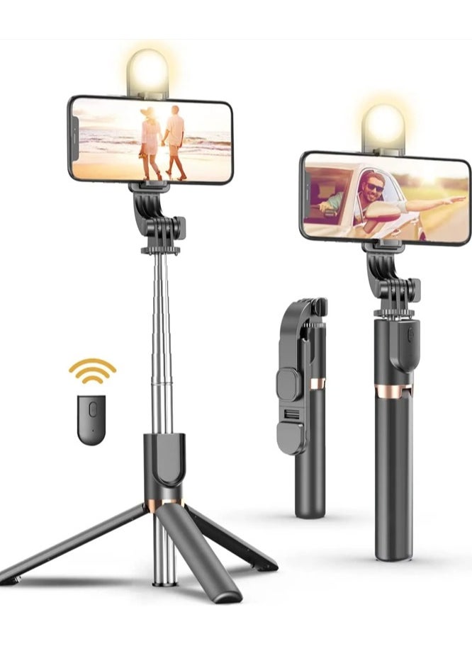 Live  Broadcast Stand 1.3 Meter Extendable Wireless Selfie-Stick Monopod Tripod Bluetooth Remote