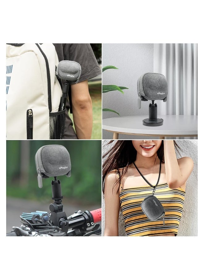 Small Carrying Case for Insta360 GO 3, Camera Accessories Kit Hard Protective Bag, Travel Bag Half Open Zipper Connectable to Selfie Stick Tripod, for Insta360 GO 3 Action Camera