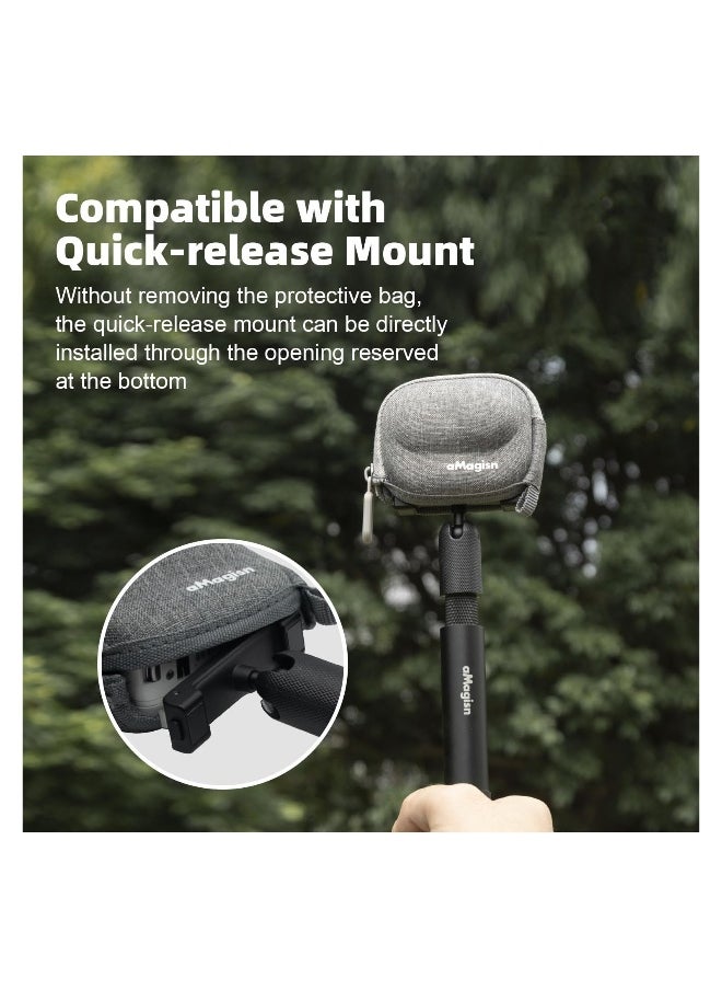 Small Carrying Case for Insta360 GO 3, Camera Accessories Kit Hard Protective Bag, Travel Bag Half Open Zipper Connectable to Selfie Stick Tripod, for Insta360 GO 3 Action Camera