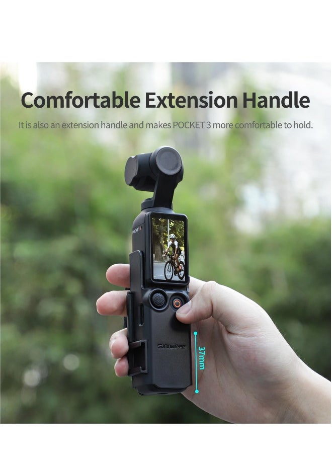 SYOSI Camera Extension Adapter for DJI Osmo Pocket 3 Handle Frame Accessories, Hand Band Protective Case Lanyard Expansion Frame Extension Handle Cover for Osmo Pocket 3