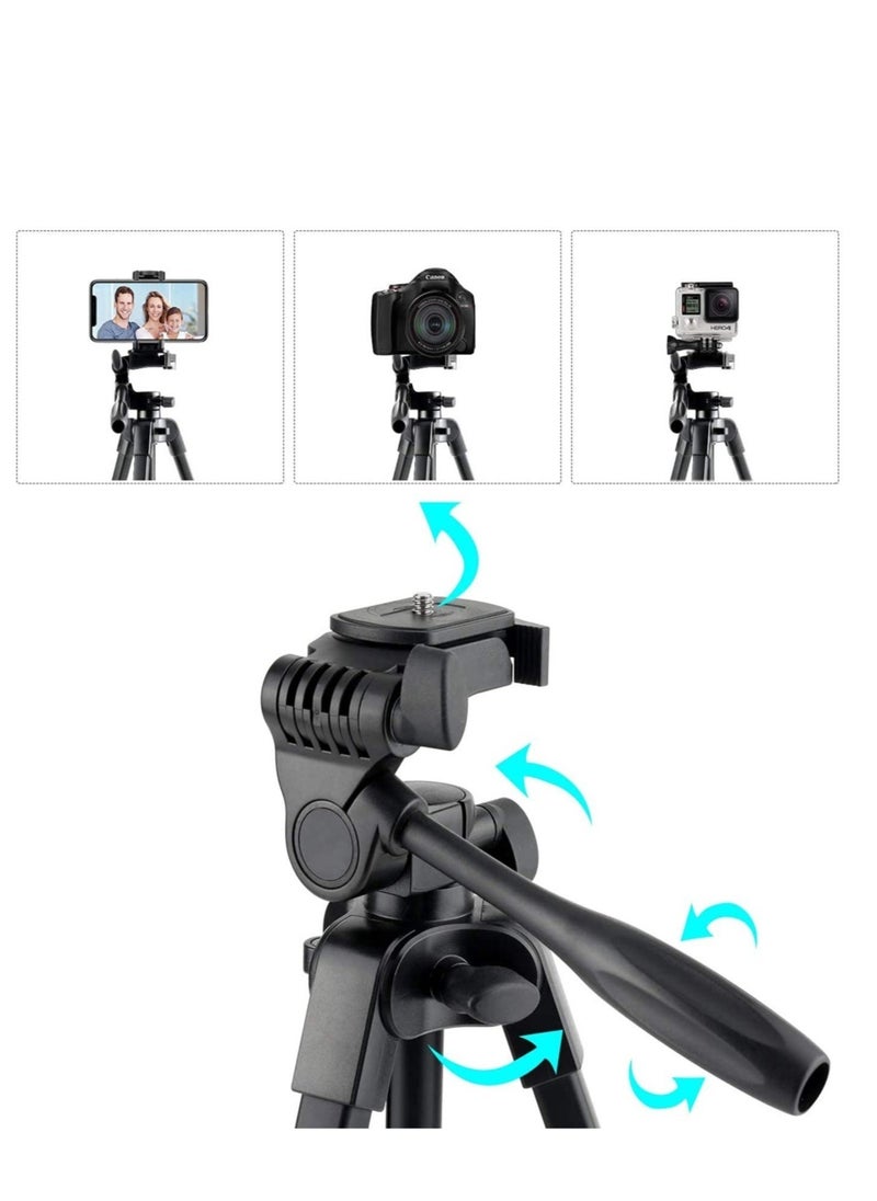 Eocean Flexible Tripod – 136cm Extendable Phone Tripod Stand with Carry Bag, Wireless Remote, Universal Tripod for Video, Selfie, iPhone, Travel Camera