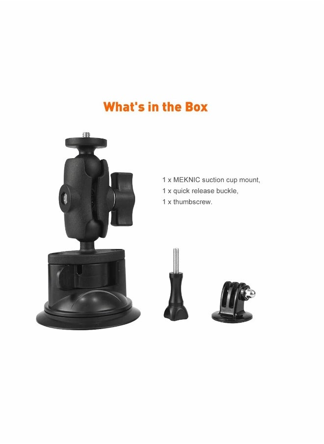 KASTWAVE Camera Car Windshield Suction Cup Mount Compatible with for GoPro Hero 10 9 8 7 6 5 Black 4 Session Insta360 for AKASO Campark DJI OSMO Action YI Action Camera Car Dash Cameras