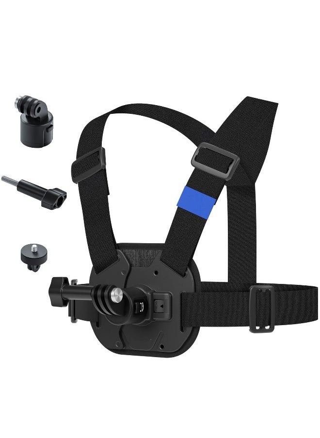 Chest Mount Harness Chest Strap with, Adjustable Chest Strap, Breathable Material, for DJI osmo and More Action Cameras