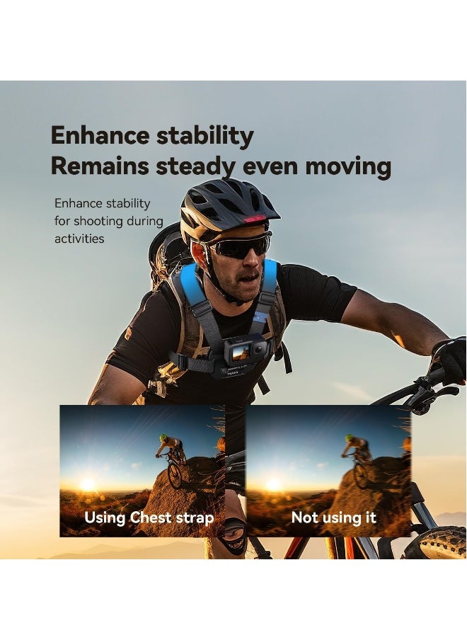 Chest Mount Harness Chest Strap with, Adjustable Chest Strap, Breathable Material, for DJI osmo and More Action Cameras