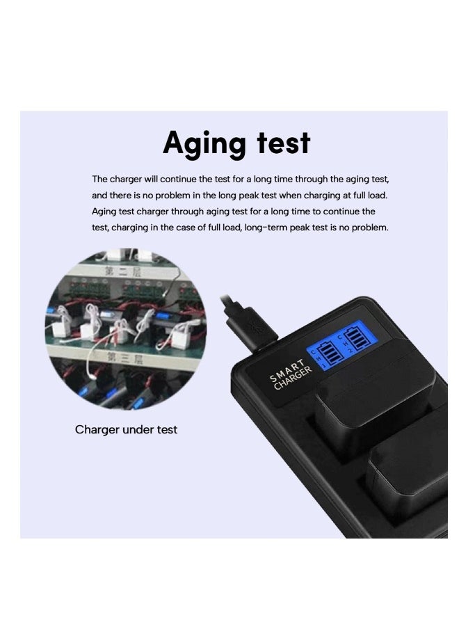 LCD USB LP-E6 Battery Charger, Replacement 5D Mark II 5D Mark III 5D Mark2 Camera, Battery Lightweight Camera Charger, for Travel and Outdoor