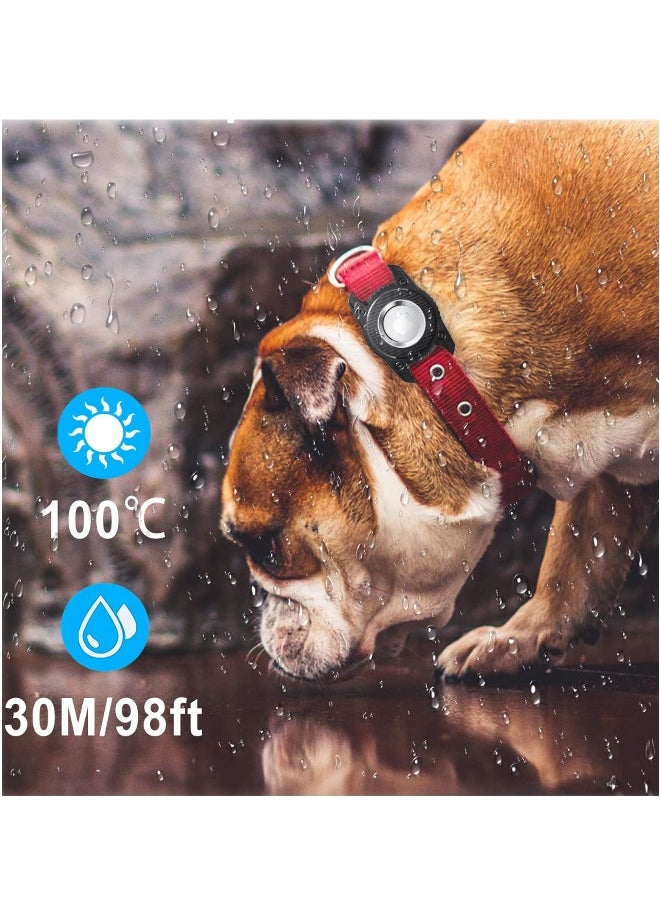 Holder for Airtag, 2Pcs Dog Collar Holder for Airtag, Ip67 Waterproof Screw Full Cover Hard Tpu Full Protection Apple Airtag, With Key Ring for Airtag Holder for Key, Backpack ,Luggage, Cat, Dog