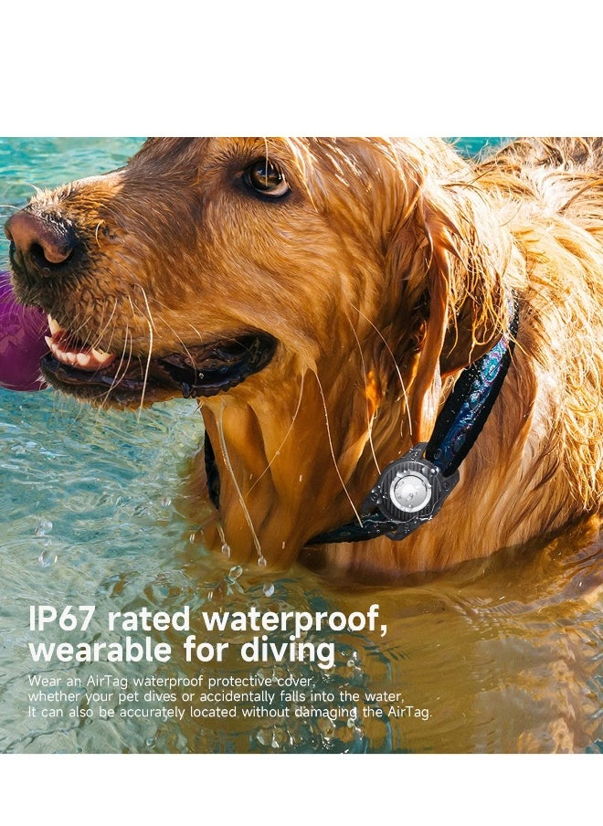Holder for Airtag, 2Pcs Dog Collar Holder for Airtag, Ip67 Waterproof Screw Full Cover Hard Tpu Full Protection Apple Airtag, With Key Ring for Airtag Holder for Key, Backpack ,Luggage, Cat, Dog