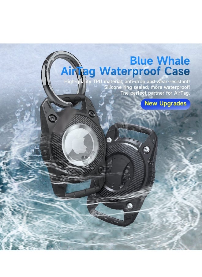Holder for Airtag, 2Pcs Dog Collar Holder for Airtag, Ip67 Waterproof Screw Full Cover Hard Tpu Full Protection Apple Airtag, With Key Ring for Airtag Holder for Key, Backpack ,Luggage, Cat, Dog