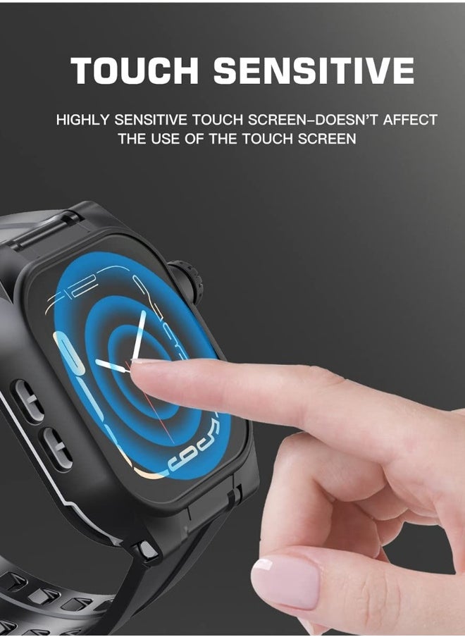 360° Full-Body Waterproof Case for Apple Watch Series 7 45mm - Shockproof, Dustproof, and Includes Screen Protector - Black Protective Cover for Apple Watch 45mm Series 7.