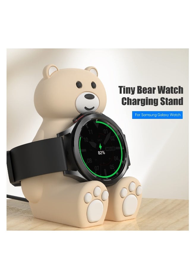 Smartwatch Charger Stand, Compatible with Samsung Galaxy Watch 4/4 Classic/3/Active 2, Cute Bear Silicone Charging Dock, for Samsung Watch Charger Accessories, premium silicone material