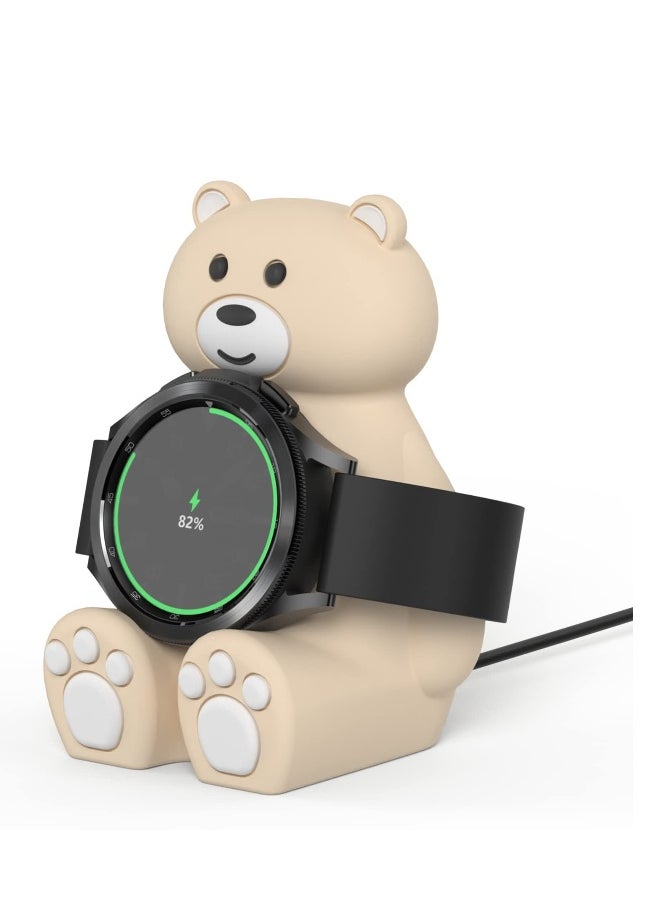 Smartwatch Charger Stand, Compatible with Samsung Galaxy Watch 4/4 Classic/3/Active 2, Cute Bear Silicone Charging Dock, for Samsung Watch Charger Accessories, premium silicone material
