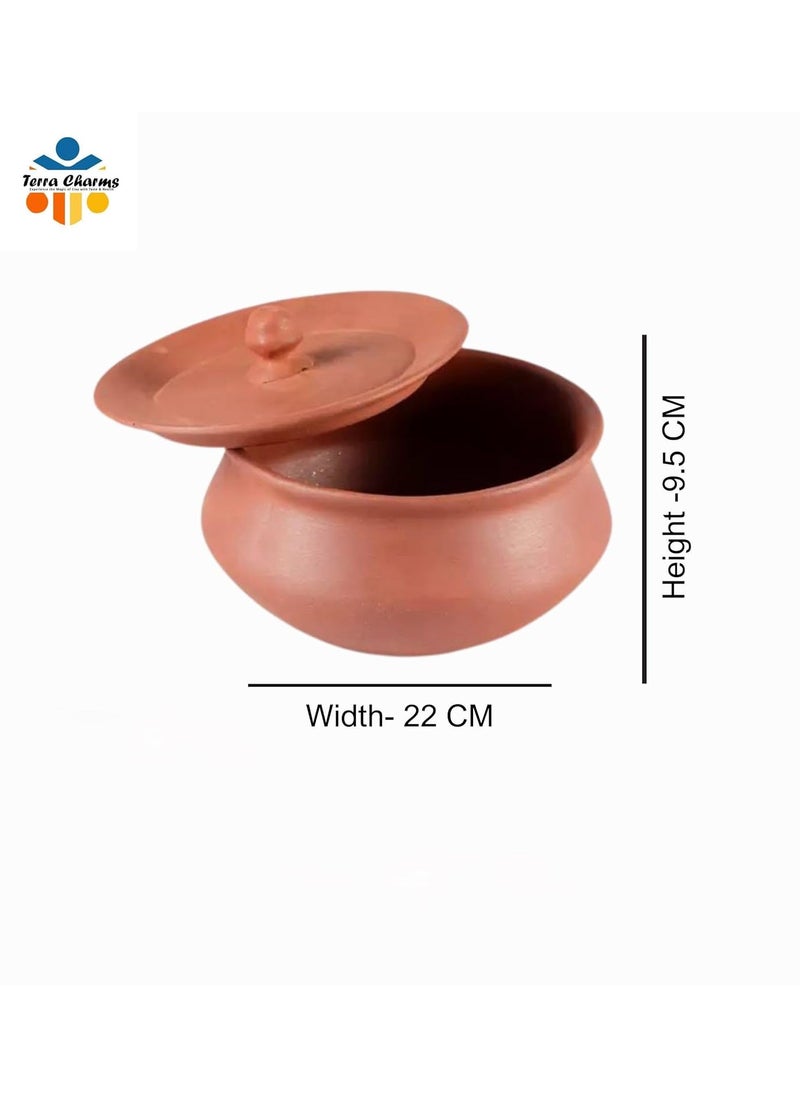 Terra Charms Clay Handi for Sacred Handi Crafting Krishnas Delight for Janmashtami Clay Pot Serving Pot Hand Craft Handi for Making Makhan Mishri Bhog Parsadm 1L Capacity