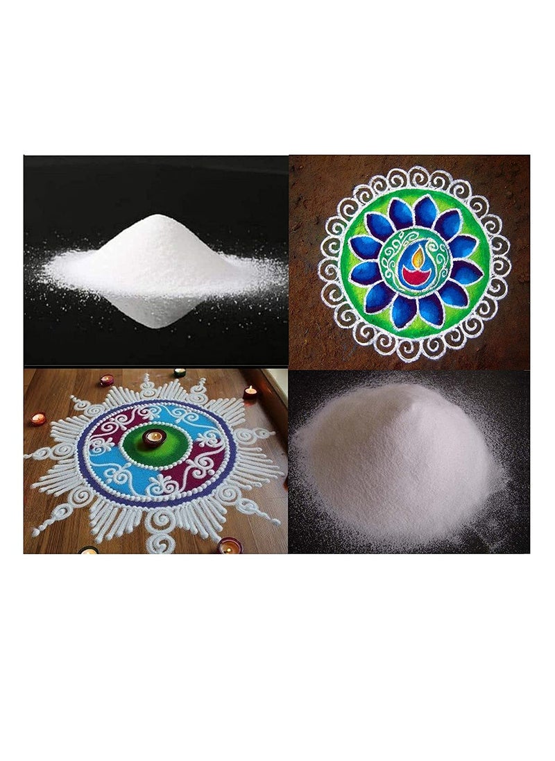 GHST KOLAPODIKOLAMAVU First Quality White Marble Rangoli Powder White 1 KG Pack