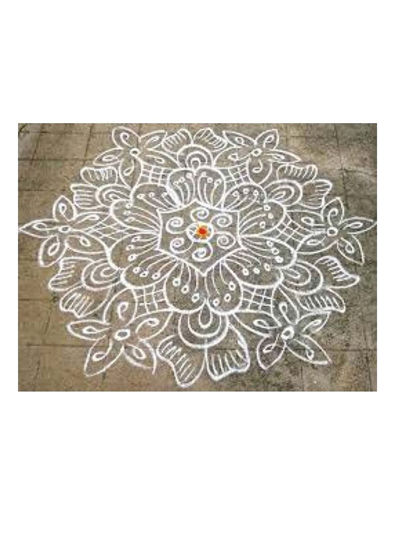 GHST KOLAPODIKOLAMAVU First Quality White Marble Rangoli Powder White 1 KG Pack