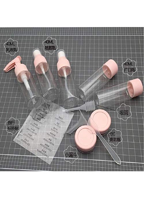 YKXIMS Multipurpose 7pcs Portable Travel Cosmetics Container Plastic Bottle Set Travel Cosmetic Bottles Shampoo Bottle Toiletries Liquid Containers Spray BottlesPink