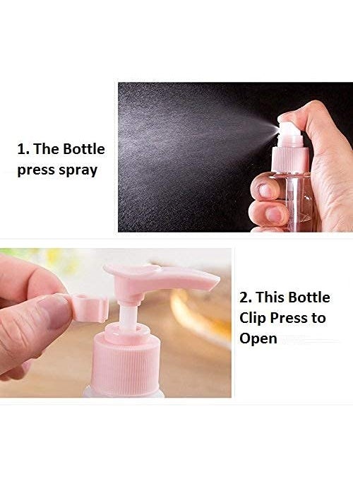 YKXIMS Multipurpose 7pcs Portable Travel Cosmetics Container Plastic Bottle Set Travel Cosmetic Bottles Shampoo Bottle Toiletries Liquid Containers Spray BottlesPink