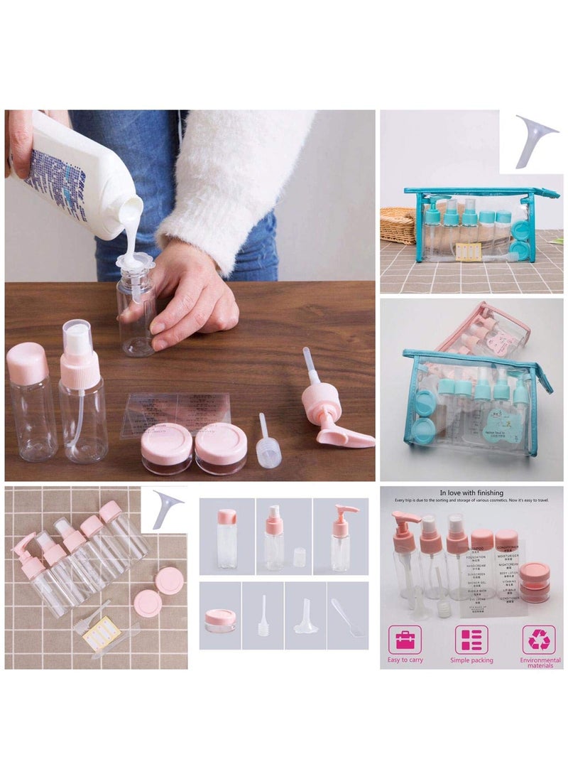 YKXIMS Multipurpose 7pcs Portable Travel Cosmetics Container Plastic Bottle Set Travel Cosmetic Bottles Shampoo Bottle Toiletries Liquid Containers Spray BottlesPink