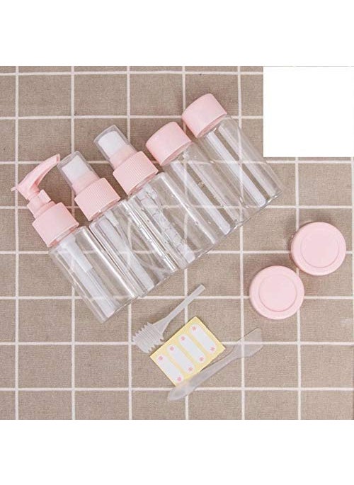 YKXIMS Multipurpose 7pcs Portable Travel Cosmetics Container Plastic Bottle Set Travel Cosmetic Bottles Shampoo Bottle Toiletries Liquid Containers Spray BottlesPink