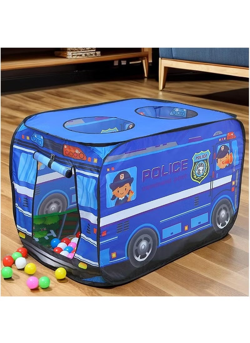 Police Car Pop Up Play Tent, for Toddlers 1-3 Indoor & Outdoor Playhouses Boy Birthday Gift