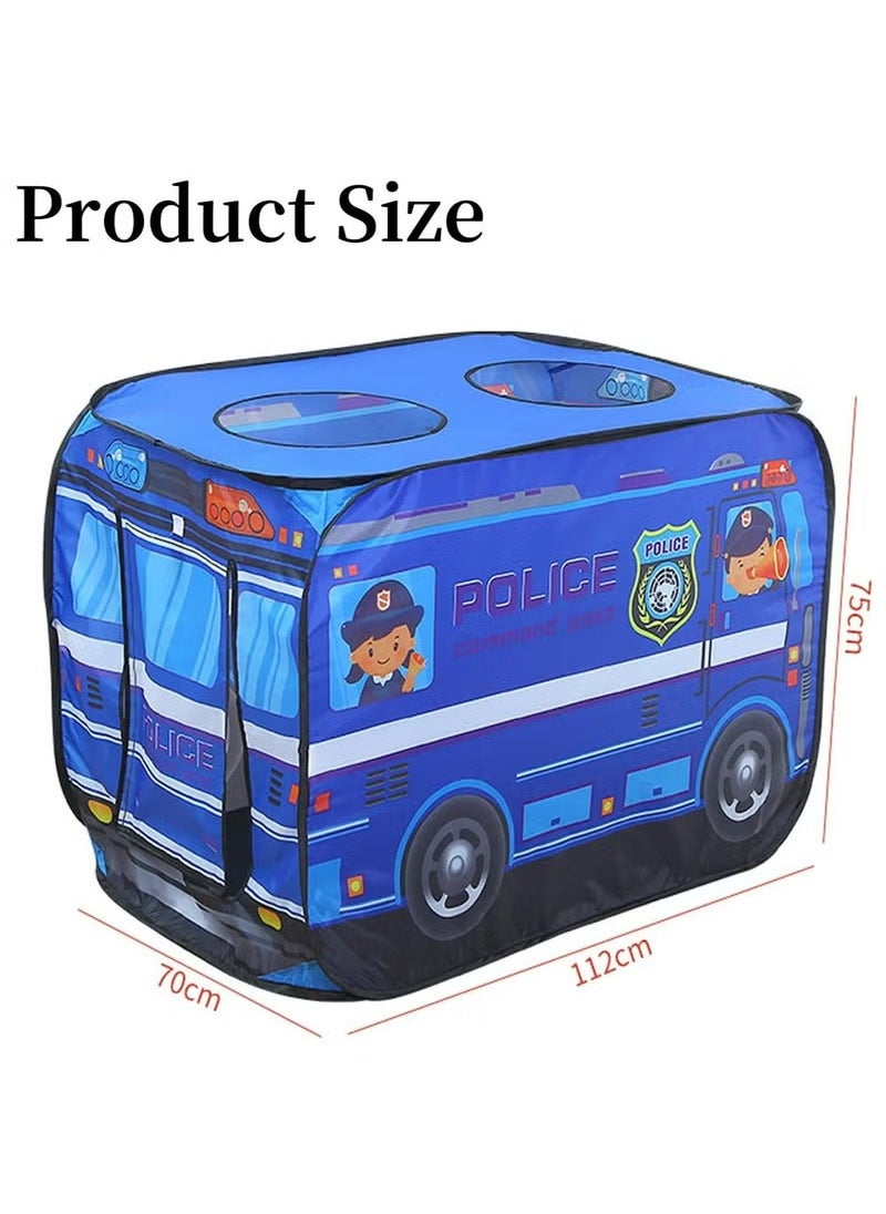 Police Car Pop Up Play Tent, for Toddlers 1-3 Indoor & Outdoor Playhouses Boy Birthday Gift