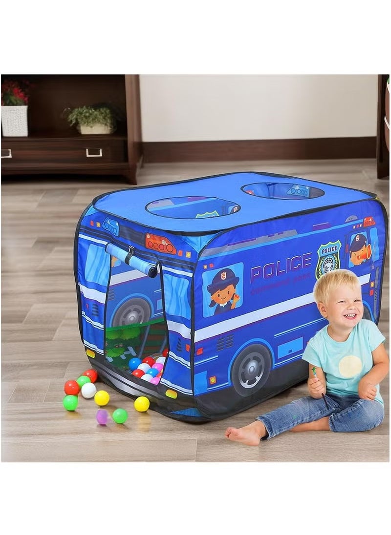 Police Car Pop Up Play Tent, for Toddlers 1-3 Indoor & Outdoor Playhouses Boy Birthday Gift