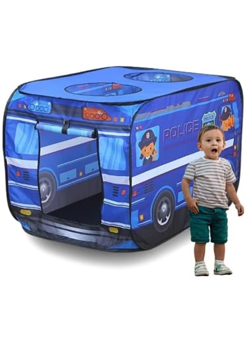 Police Car Pop Up Play Tent, for Toddlers 1-3 Indoor & Outdoor Playhouses Boy Birthday Gift