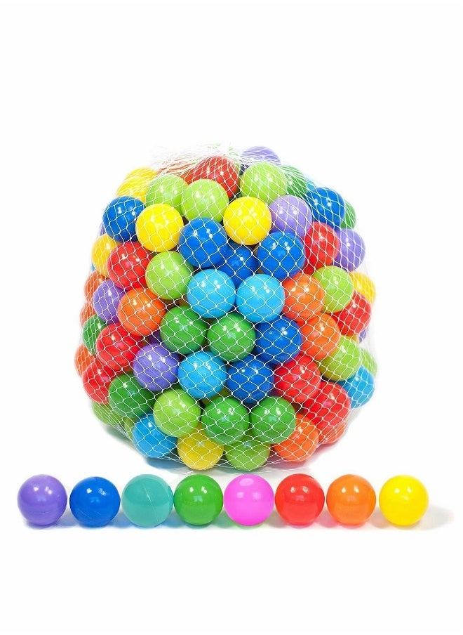 200 Soft Plastic Mini Play Balls with 8 Vibrant Colors - Crush Proof, No Sharp Edges, Non Toxic, Phthalate & BPA Free - Use in Baby or Toddler Ball Pit, Play Tents & Tunnels for Indoor & Outdoor