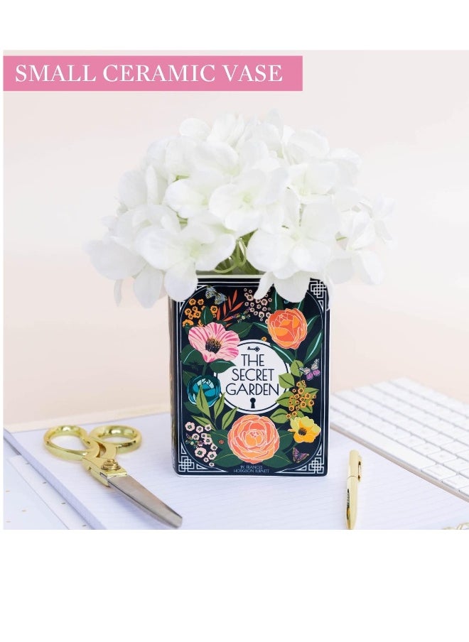 Book Flower Vase, Ceramic Book-Shaped Decorative Vase, Small Flower Vase for Home Decor, Cute Bookshelf Decoration, Creative Vase for Book Lovers, Modern Decorative Vase for Home and Office