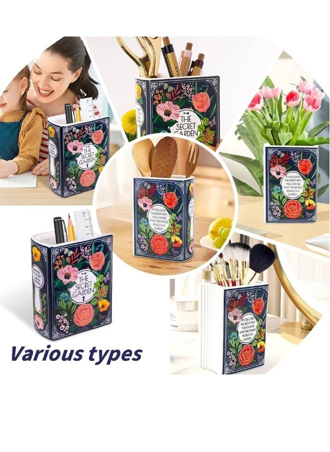 Book Flower Vase, Ceramic Book-Shaped Decorative Vase, Small Flower Vase for Home Decor, Cute Bookshelf Decoration, Creative Vase for Book Lovers, Modern Decorative Vase for Home and Office