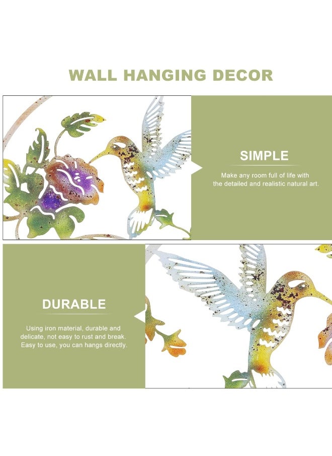 Metal Bird Wall Decorations, Iron Flower Birds Wall Art Sculpture Vintage Garden Wall Hanging Decorations Ornaments