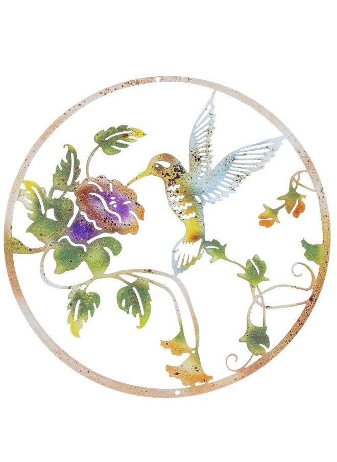 Metal Bird Wall Decorations, Iron Flower Birds Wall Art Sculpture Vintage Garden Wall Hanging Decorations Ornaments